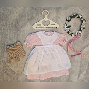 American Girl Doll Kirsten Birthday Dress + Daisy Wreath, 1990s Pleasant Company